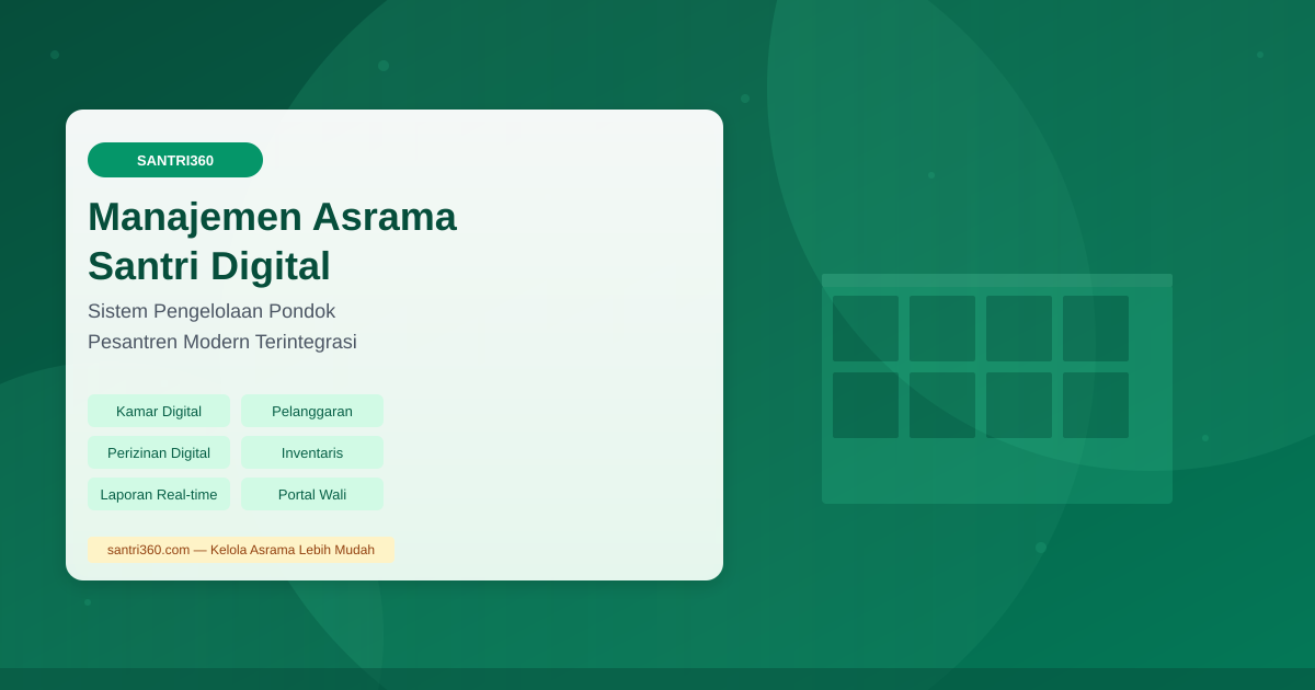 Manajemen Asrama Santri Digital: Sistem Pengelolaan Pondok Pesantren Modern